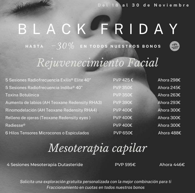 Botox Radiesse Ellanse Indiba Black Friday Madrid Laser Natura